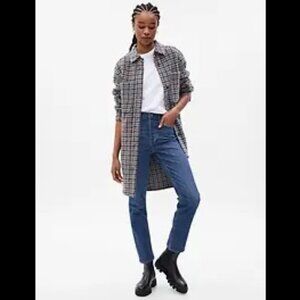 NWT GAP Plaid Long Wool Shirt Jacket Shacket